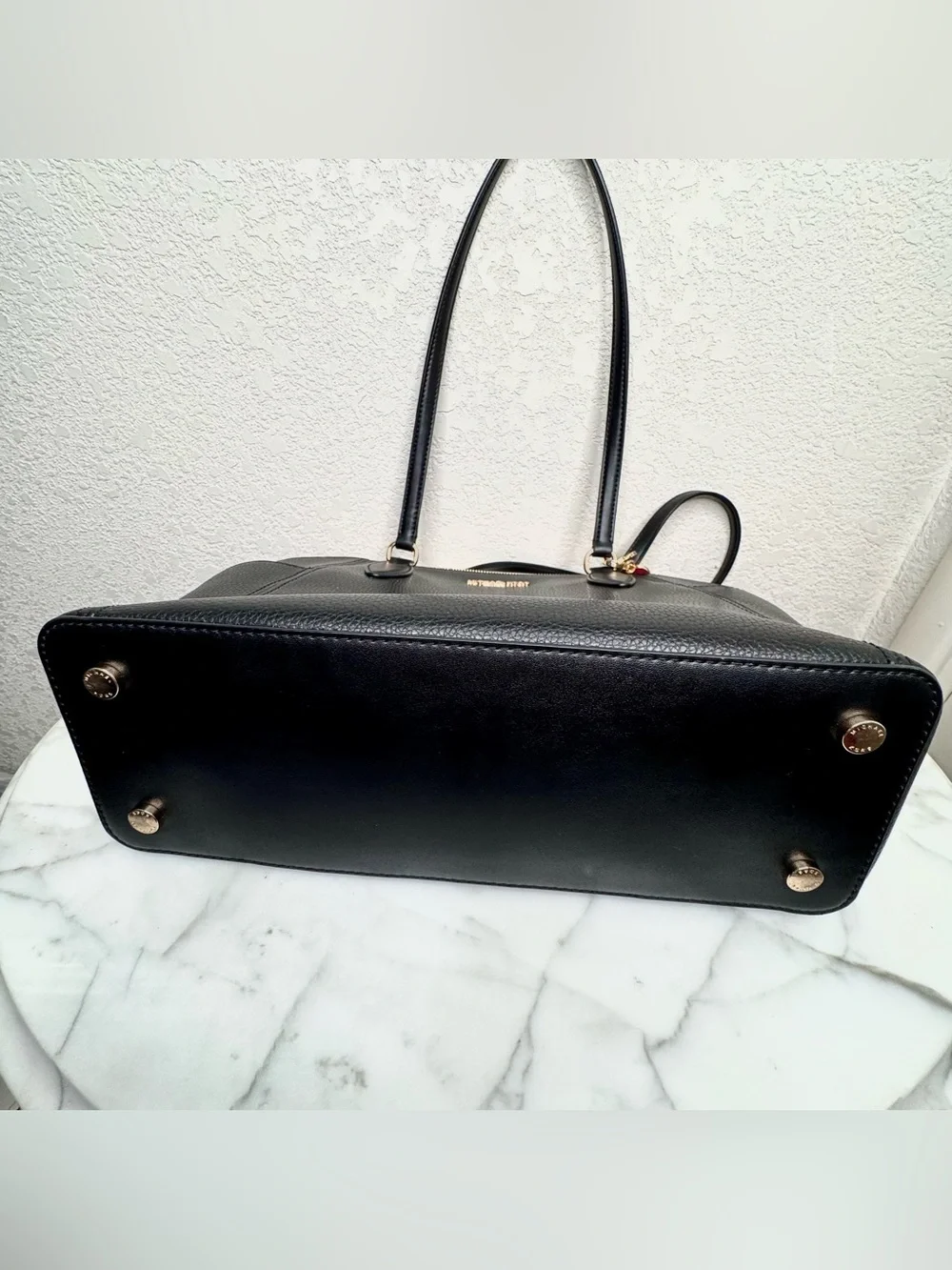 Michael Kors Black Pebbled Leather Tote Gold Hardware perfect bag work,travel